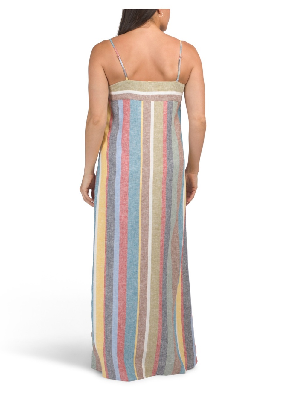 Magaschoni Linen-Blend Spaghetti Strap Maxi Dress, - Picture 4 of 12